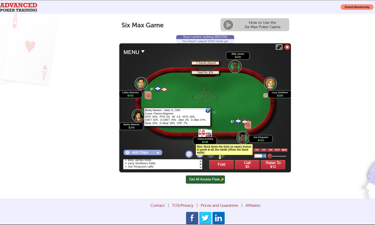 Онлайн-тренажёр Advanced Poker Training